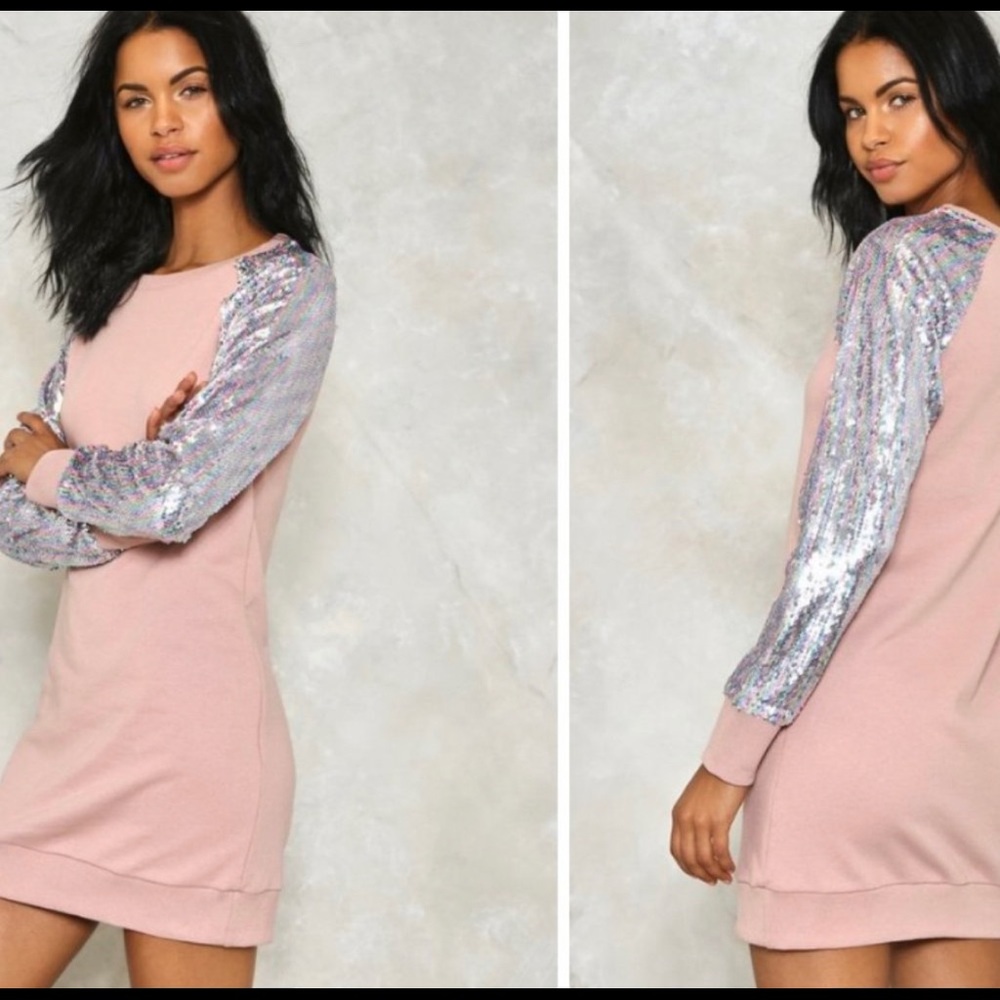 Sequin Sleeve Dress